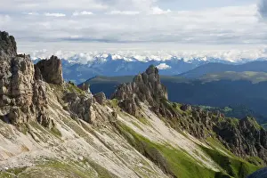 Trentino Province Prints: Rosszahn group and the main chain of the Alps, Dolomites range, South Tyrol, Italy, Europe