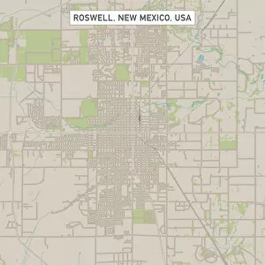 New Mexico Collection: Roswell New Mexico US City Street Map