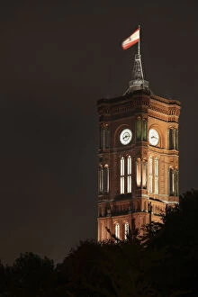 Clock Tower Collection: The Rote Rathaus red city hall, seat of the mayor, Mitte district, Berlin, Germany, Europe