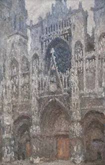 Gothic Prints: Rouen Cathedral. Grey Day - Harmony in Grey