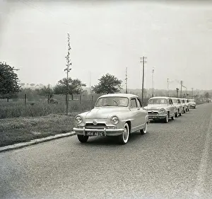 Sedan Prints: Row of 1951 Simca 9 Aronde Sedans