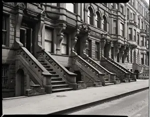 Brownstone Prints: Row Of Brownstones In New York
