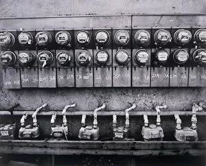 Row of gas meters
