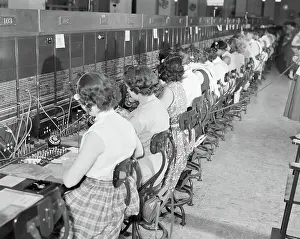 Aisle Prints: Row of Switchboard Operators