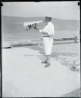 Rowing Coach Bill Haines Instructing Crew