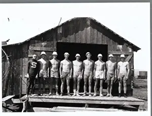 Poughkeepsie Prints: Rowing Team Posing on Pier