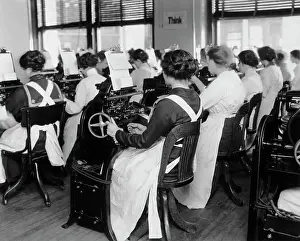 Operation Prints: Rows Of Women Using Graphotype Machines