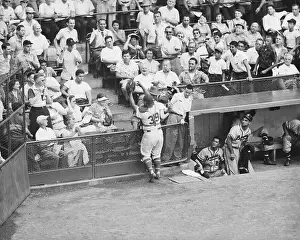 Spectators Prints: Roy Campanella Catching a Foul Ball