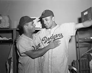 Roy Campanella And Don Newcombe Embrace