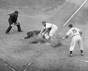 Sliding Prints: Roy Campanella Tags Out Sliding Runner