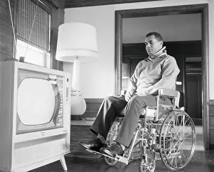 Roy Campanella Watching Television