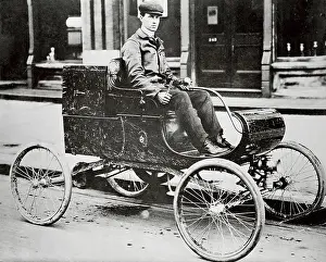 Driver Prints: Roy Chapin in Early Model Oldsmobile