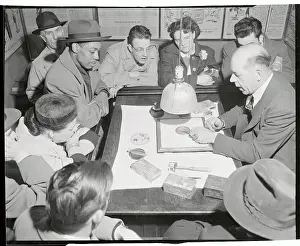 Roy Heckler Having Flea Circus Perform