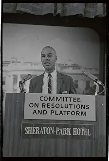 Roy Wilkins Speaking Behind Podium