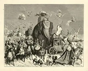 Royal cavalcade, Ane Skin, fairytale, Gustave Dore