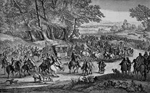 Dignitary Prints: The Royal Court on a Journey, The Queen's Removal to Fontainebleau
