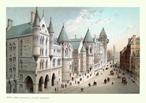 Digital Vision Vectors Collection: Royal Courts of Justice, Fleet Street, Victorian London, 19th Century