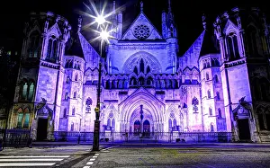 Royal Courts of Justice at night