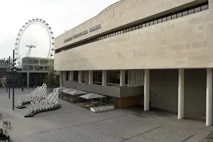Cafe Prints: Royal Festival Hall with London Eye in background