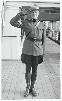 Royal Mounted Canadian Policeman Saluting
