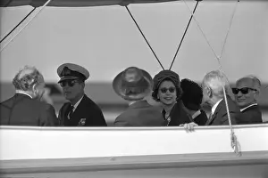 Prints of WEST GERMANY - MAY 1965: Queen Elizabeth II and Prince Philip, Duke of Edinburgh take a boat ride in May 1965 in West Germany. (Photo by Michael Montfort/Michael Ochs Archives/Getty Images) Queen Elizabeth II Prints: Royal Visit To West Germany