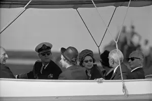 Prints of WEST GERMANY - MAY 1965: Queen Elizabeth II and Prince Philip, Duke of Edinburgh take a boat ride in May 1965 in West Germany. (Photo by Michael Montfort/Michael Ochs Archives/Getty Images) Queen Elizabeth II Prints: Royal Visit To West Germany