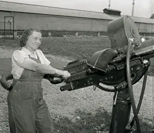 Maryland Prints: Ruby Barnett Firing Machine Gun