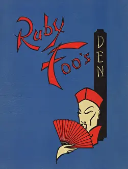 Prints of USA - 1939: A menu for Ruby Foo's Den reads 'Ruby Foo's Den' from 1939 in USA. (Photo by Jim Heimann Collection/Getty Images) A Visual Journey Through Jim Heimann’s Collage Illustrations—Celebrating the Art of Vintage Ephemera and Pop History: Ruby Foo's Den
