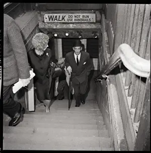 Subway Prints: Rudolf Bing Walks Up Steps from Subway