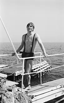 Rudolf Nureyev In Bathing Suit On Pier