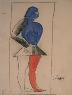Scenic Design Prints: Ruffian. Costume design for the opera Victory over the sun by A