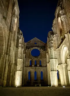 Ruins of the Abbey of San Galgano at night