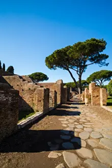 Ruined City Prints: The ruins of the Ancient Roman harbour city of Ostia Antica in Rome, Italy