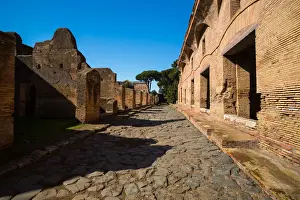 Ruined City Prints: The ruins of the Ancient Roman harbour city of Ostia Antica in Rome, Italy