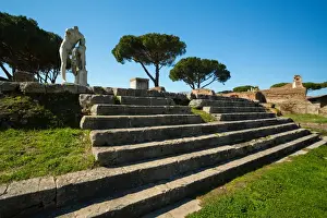 Ruined City Prints: The ruins of the Ancient Roman harbour city of Ostia Antica in Rome, Italy