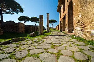 The ruins of the Ancient Roman harbour city of Ostia Antica in Rome, Italy