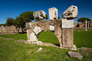Ruined City Prints: The ruins of the Ancient Roman harbour city of Ostia Antica in Rome, Italy