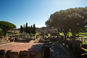 The ruins of the Ancient Roman harbour city of Ostia Antica in Rome, Italy