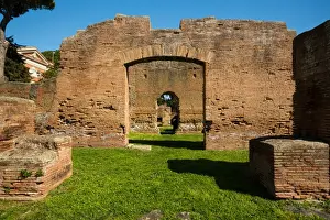 Ruined City Prints: The ruins of the Ancient Roman harbour city of Ostia Antica in Rome, Italy