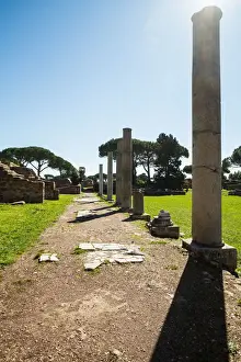 Ruined City Prints: The ruins of the Ancient Roman harbour city of Ostia Antica in Rome, Italy