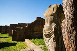 Ruined City Prints: The ruins of the Ancient Roman harbour city of Ostia Antica in Rome, Italy