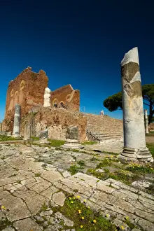 Ruined City Prints: The ruins of the Ancient Roman harbour city of Ostia Antica in Rome, Italy