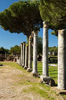 Ruined City Prints: The ruins of the Ancient Roman harbour city of Ostia Antica in Rome, Italy