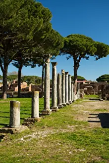The ruins of the Ancient Roman harbour city of Ostia Antica in Rome, Italy