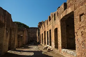 The ruins of the Ancient Roman harbour city of Ostia Antica in Rome, Italy