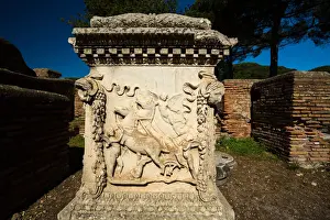 Ruined City Prints: The ruins of the Ancient Roman harbour city of Ostia Antica in Rome, Italy
