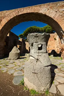 Ruined City Prints: The ruins of the Ancient Roman harbour city of Ostia Antica in Rome, Italy
