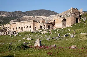 Mountained Collection: Ruins of the ancient theater at Hierapolis, world cultural heritage, Turkey