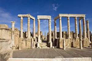Neglected Prints: Ruins of the ancient theatre of Leptis Magna, Libya, North Africa