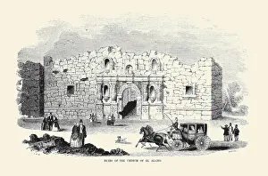 San Antonio Prints: Ruins of the Church of El Alamo